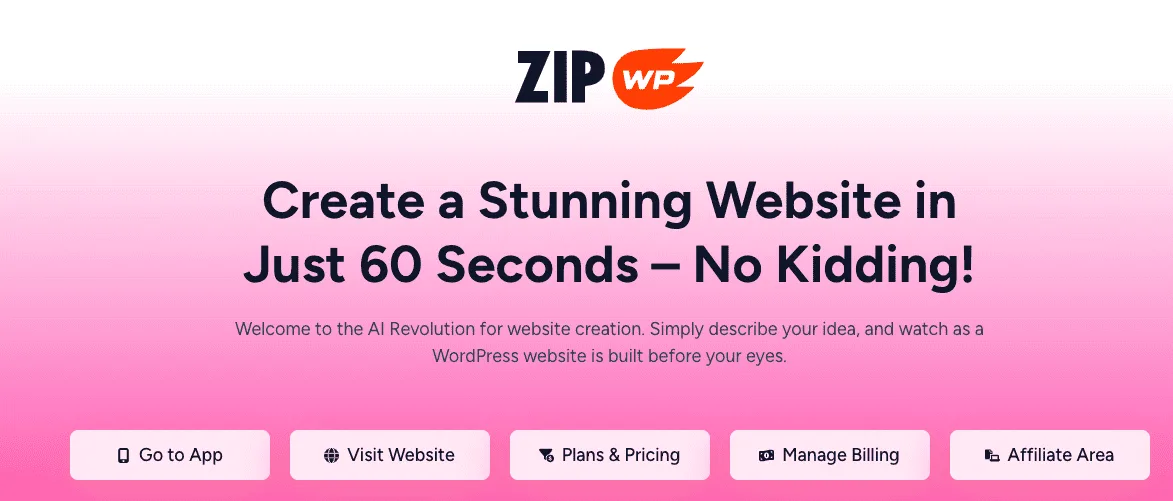 ZipWP AI Powered WordPress Builder